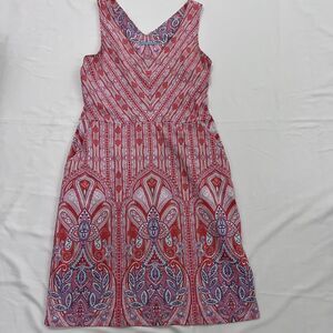 J. McLaughlin Catalina cloth vintage print contrast dress sz S